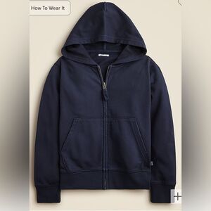 J. Crew KID by Crewcuts Garment-Dyed Zip-up Hoodie Size: Small NWT Color: Navy